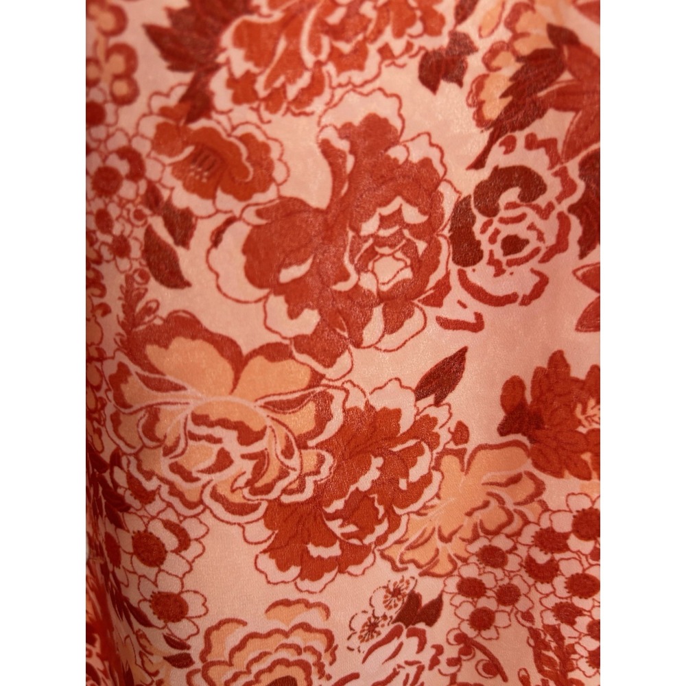 Cynthia Rowley Sleeveless Bohemian Ruffle Trimmed Blouse Sz XL Romantic Red/Org - Picture 4 of 8